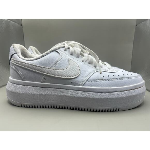 Nike Court Vision Alta Platform Triple White Women’s Size 8 - Picture 1 of 8